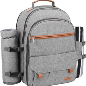 Gray and Brown picnick Backpack